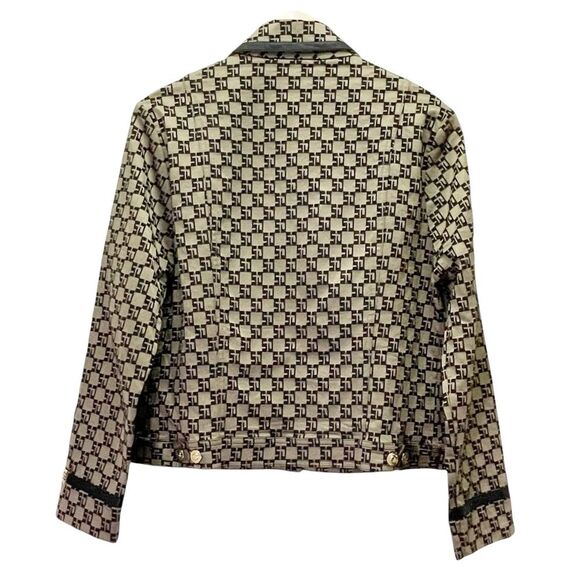 Vintage St. John Sport Jacquard SJ Logo Pant Suit Tan & Brown Size 4 | Small - Picture 6 of 16